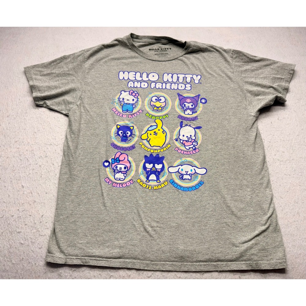 Ripple Junction Hello Kitty and Friends Sanrio Graphic T-Shirt Gray Mens XL